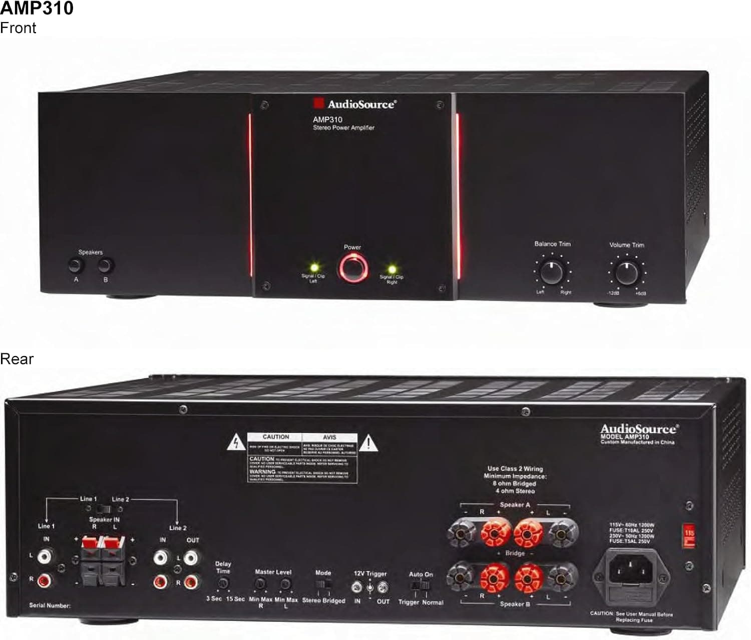 AudioSource AMP 310 150-Watt Stereo 450-Watt Mono Power Amplifier (Black)