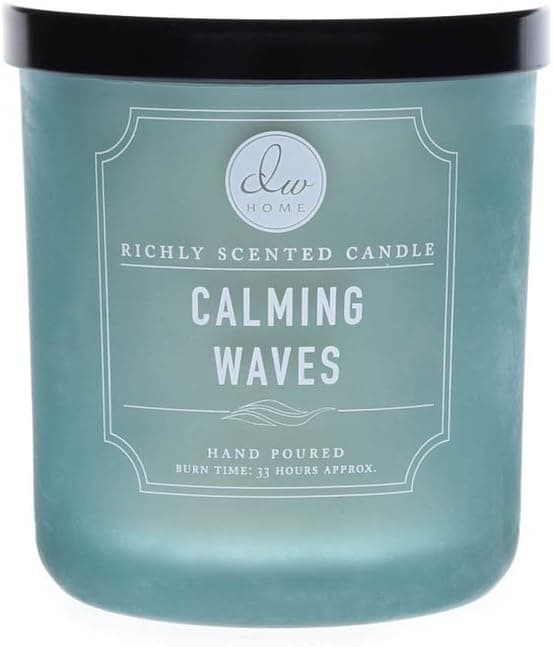 Contemporary and Richly Scented Candle "CALMING WAVES" in Medium Jar with Lid