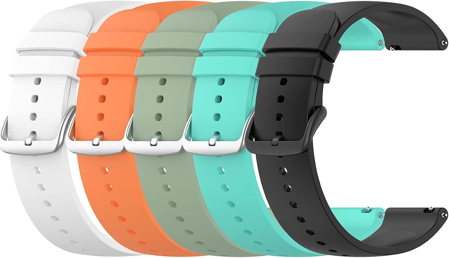 TenCloud Bands Compatible with Garmin Forerunner 55 /Forerunner 158 /Venu SQ 20mm Wrist Strap Quick Release Waterproof Soft Silicone Band