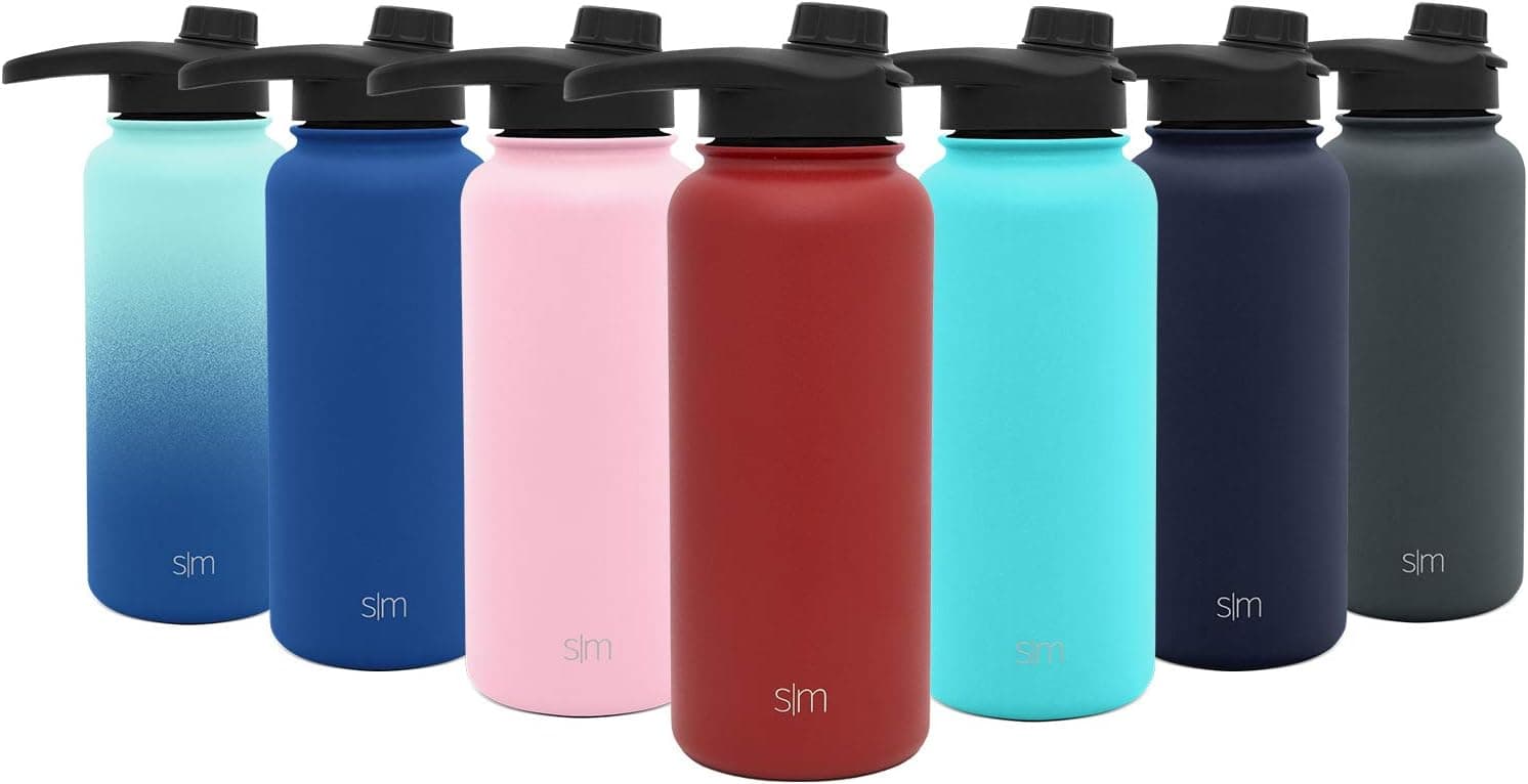 Simple Modern 64oz Summit Water Bottle with Chug Lid - Hydro Vacuum Insulated Flask 18/8 Stainless Steel Powder Coated -Cherry
