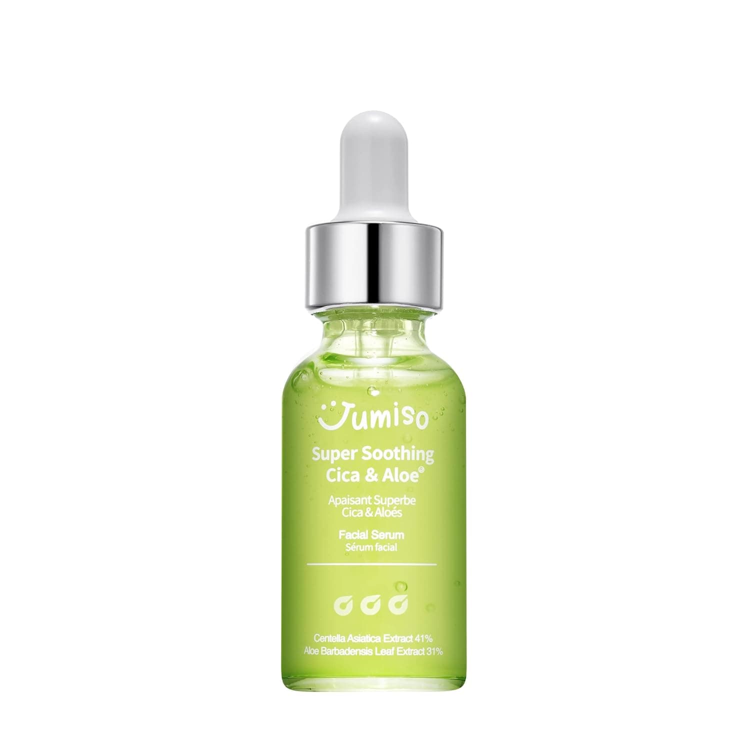 JUMISO Super Soothing Cica & Aloe Facial Serum, Moisturizing, Calming & Revitalizing, Korean Skincare, Vegan Cica Serum, Aloe Serum, 1.01 fl.oz