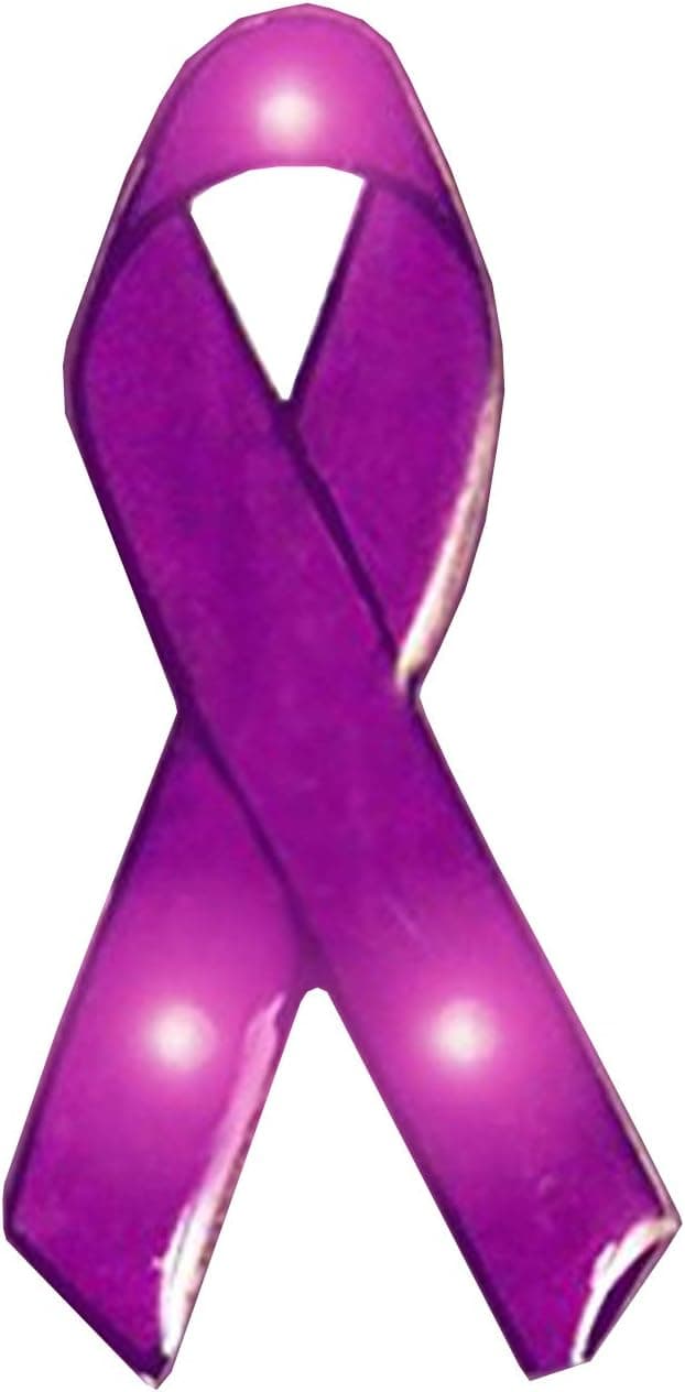 blinkee Purple Ribbon Flashing Body Light Lapel Pins by