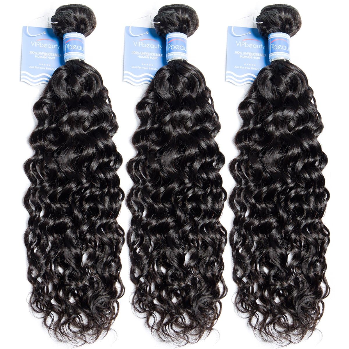 VIPbeauty Unprocessed Indian Huamn Hair 3 Bundles of Water wave Virgin Hair Extension (12 14 16)?