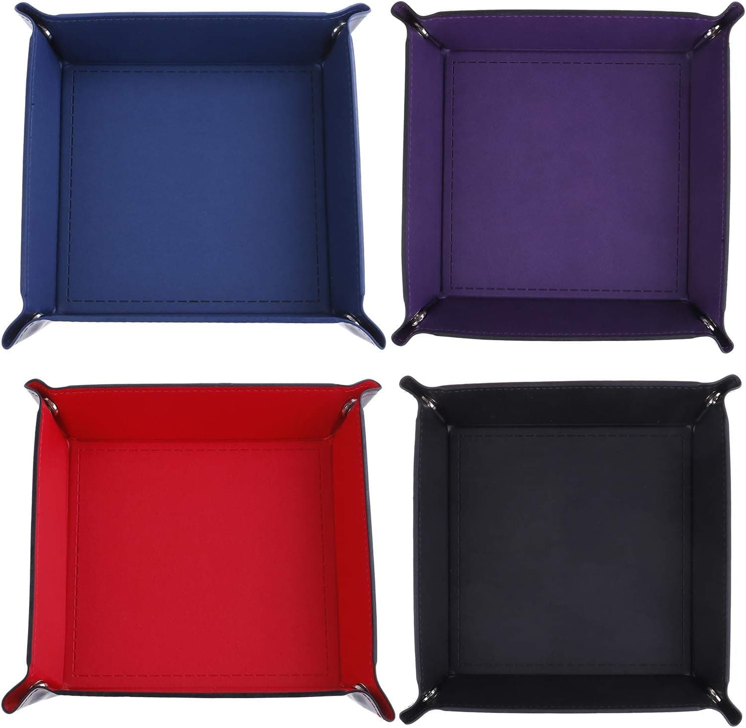 LOCOLO 4 Pcs Dice Tray Dice Holder PU Leather Folding (DF)