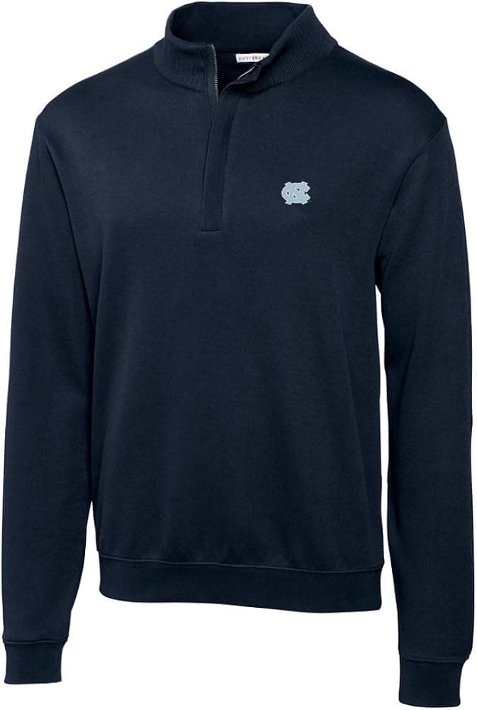 NCAA Men's North Carolina Tar Heels Navy Blue Journey Supima Flatback Half Zip Jacket