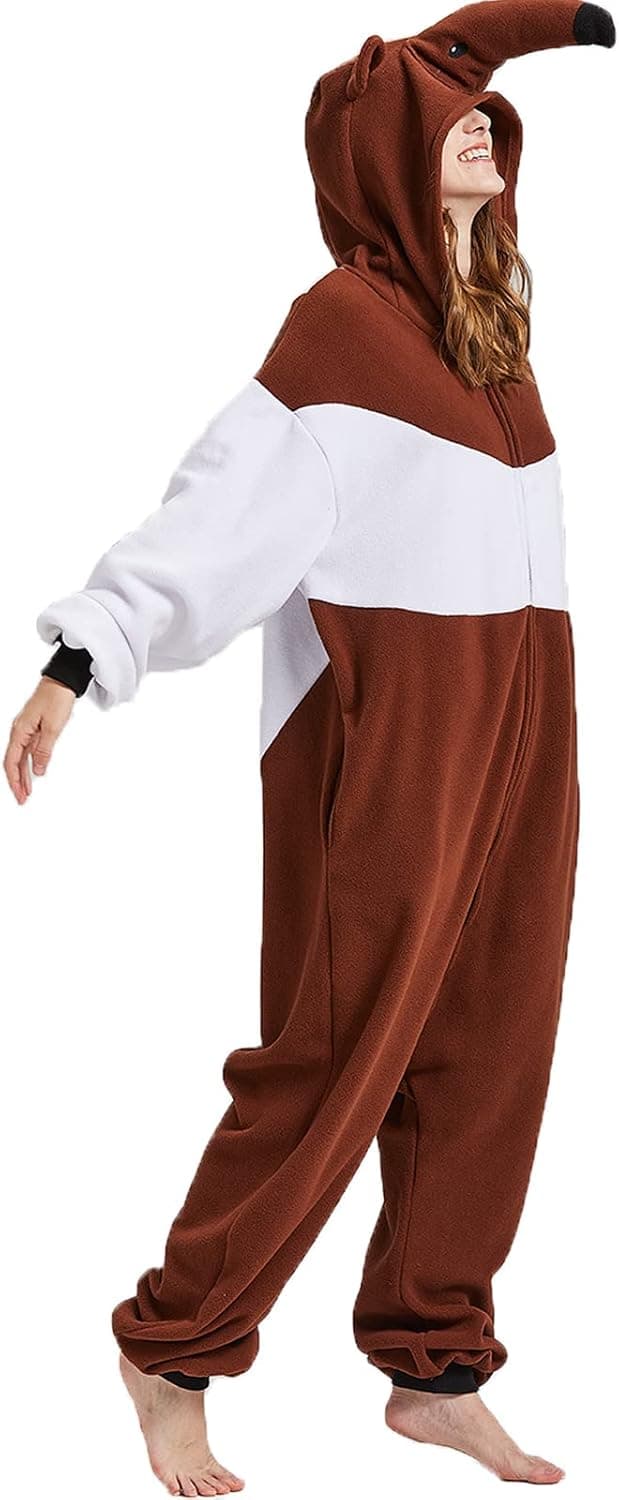 WAWRTOU Unisex Pink Onesie Pajamas Cartoon Cosplay Animal Onesie Christmas Costume Sleepwear Homewear- zipper Close