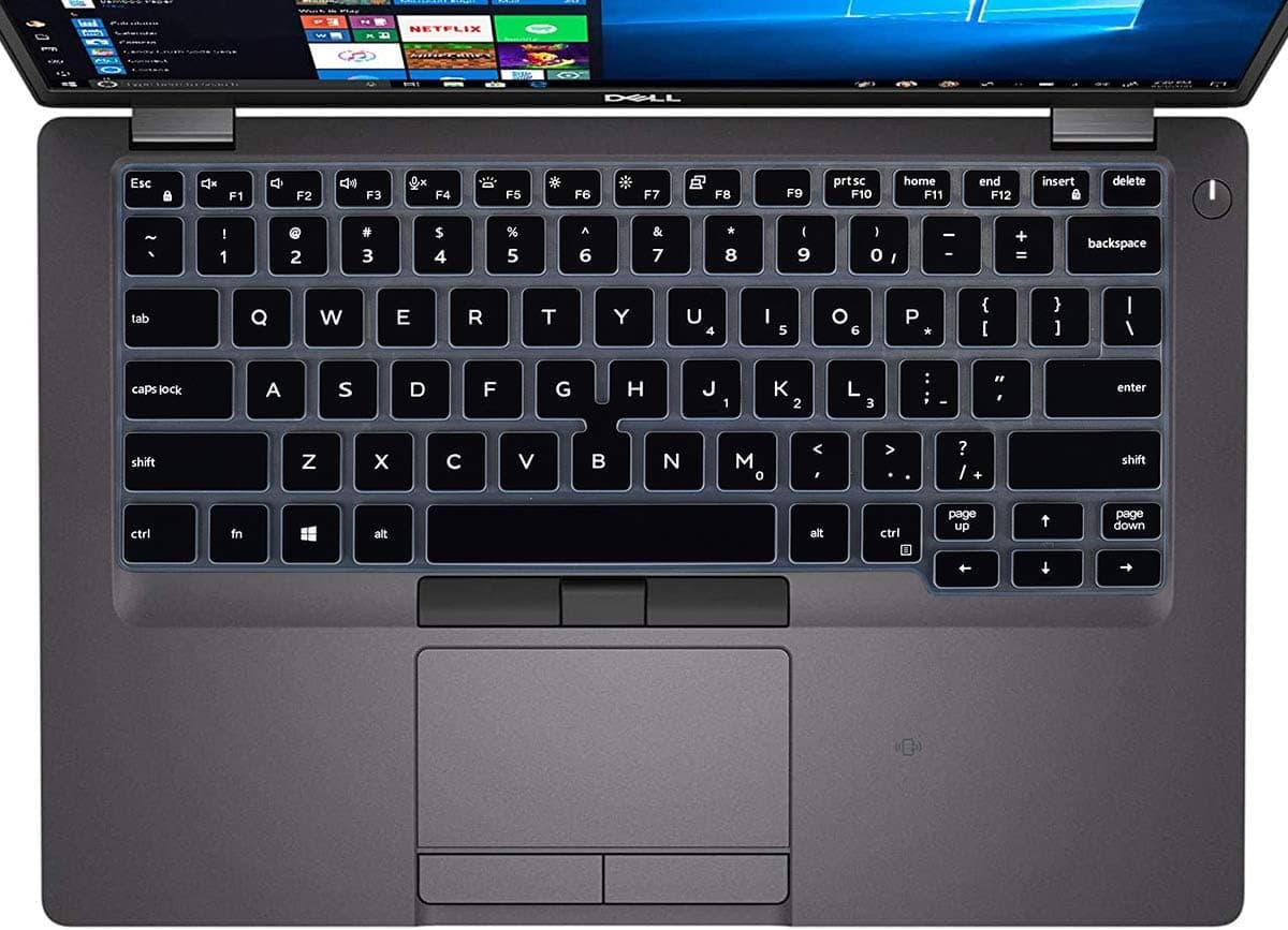 Keyboard Cover for 14" Dell Latitude 5400 5401 5410 5411 7400 Ultra Thin Keyboard Cover Skin for Dell Latitude 5000 5400 5401 5410 5411 7400 14" Notebook Keyboard Protector (with Point), Black