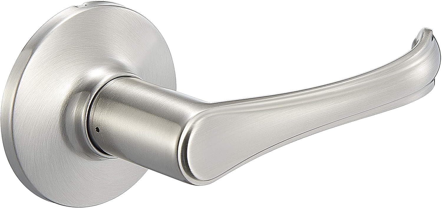 Amazon Basics December Dummy Door Lever - Satin Nickel