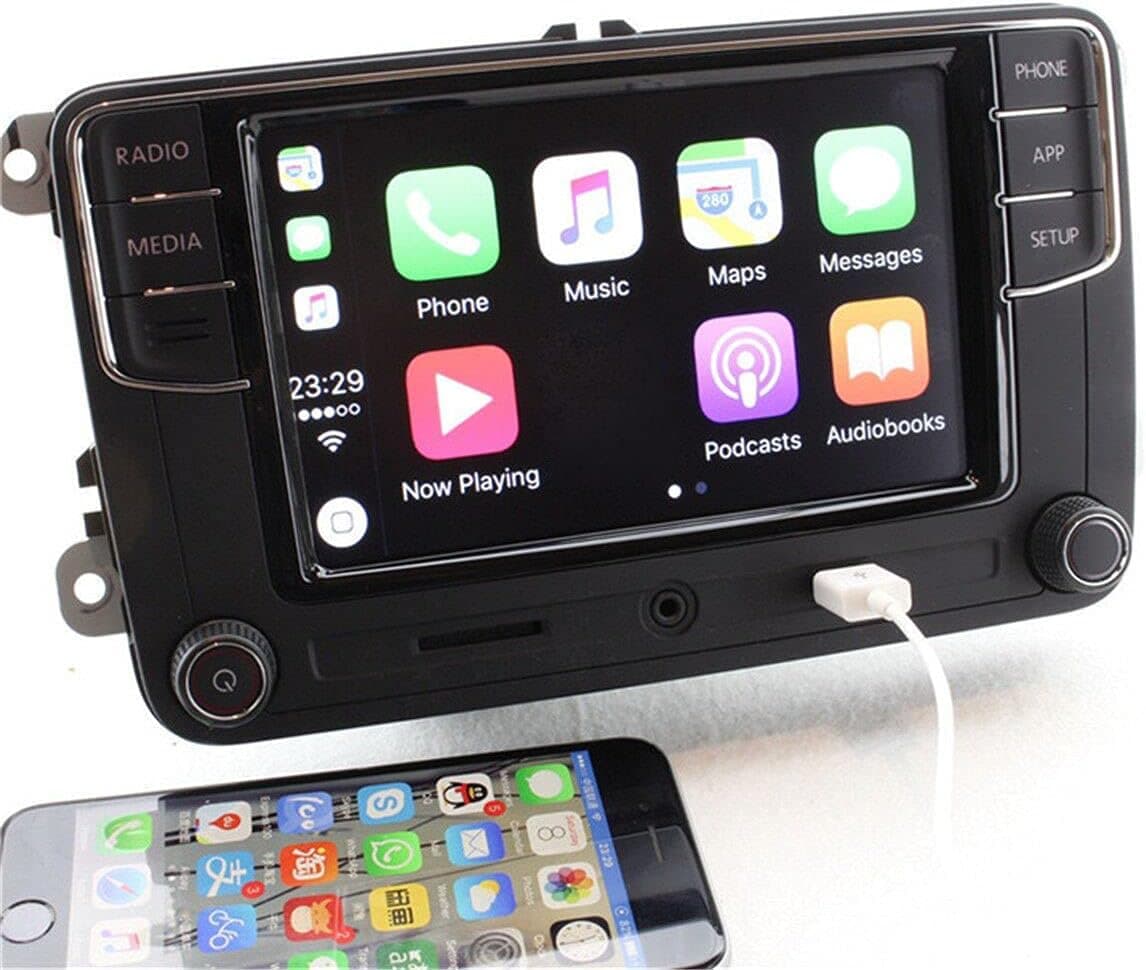 CarPlay 6.5in MIB RCD330 Touchscreen 187B 6RD035187 B Replacement for VW Jetta Golf MK5/MK6 CC Caddy Polo EOS Passat Scirocco Tiguan Touran Transporter