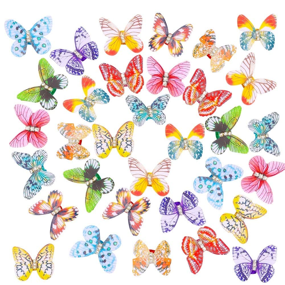 Moguer 33 Pieces Butterfly Dreadlocks Beads Hair Clips Hair Cuffs Rings Colorful Braiding Hair Jewelry for Women Girls Hair Accessories(3 style)