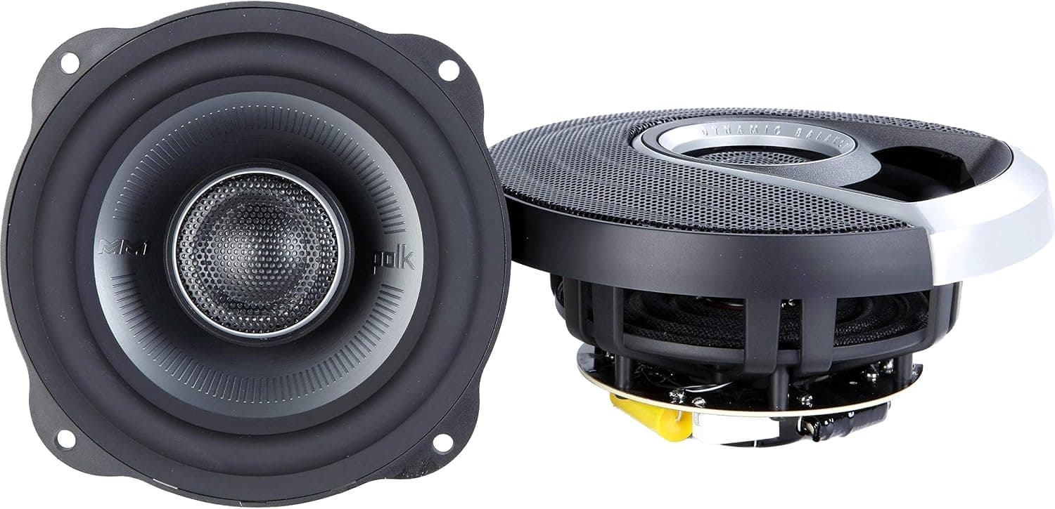 Polk Audio MM522 MM1 Series 5.25 Inch 300 Watt Max Full Range Coaxial Marine Boat ATV Car Audio Speakers with 1 Inch Tweeter, Black