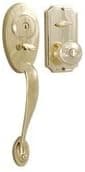 Weslock 1444/1400-I-B Lifetime Polished Brass Lexington Single Cylinder Interconnected Handleset with Impresa Knob