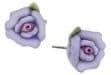 Bridal Lavender Porcelain Rose Earrings