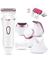 Ladies Electric Shaver, Morpilot Cordless Women's Electric Razor Facial Cleansing and Waterproof Body Leg Hair Trimmer Epilator, Wet/Dry Rechargeable Woman shaver + Manicure Set