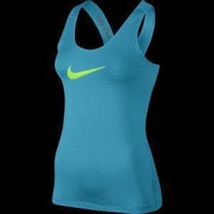 Nike Women's Pro Tank Blue Lagoon/Flash Lime Tank Top LG