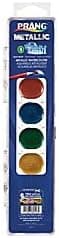 Prang Washable Watercolor Paint Set, 8 Metallic Colors with Brush, Assorted Colors (80516), 9 Piece Set