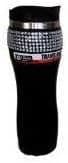 Gibson Glamstone Stainless Steel Travel Mug Black with Rhinestones 12.5 Oz.