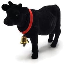 Batty Bargains Bobblehead Cow with Car Dashboard Adhesive (Black)