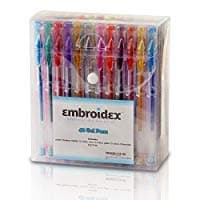 Embroidex 48 Piece Pen Set of Multicolor Gel Pens - Ideal for Scrapbooking, Coloring, Doodling, Sketching and Craft - Includes Metallic, Neon, Glitter Color Pens Great Gift for Kids Children & Adults