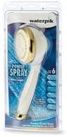 WaterPik NVG-657BY Grace Shower Massage 6-Setting Hand-Held Porcelain White/Brass Showerhead
