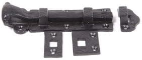 Surface Slide Bolt Black Powder Coat 6"