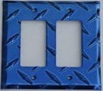Diamond GFI Cover Double - Blue