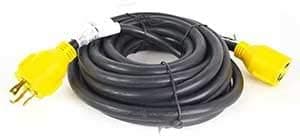 Superior Electric RVA1555 Generator Extension Cord Nema L5-30P 30 Amp 3 Pole Sjtw Nema L5-30R 10AWG/3, 40'