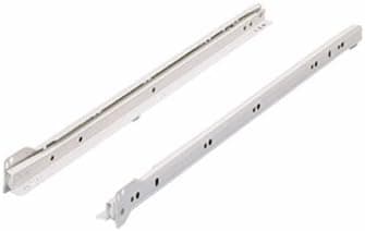 Drawer Slide, Partial Extension, 20 in., Medium Duty, 100 lb. Capacity, White