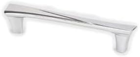 Berenson Fluidic Collection 128mm Center Cabinet Handle Pull, Polished Chrome