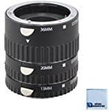eCostConnection Auto Focus Macro Extension Tube Set for Sony Alpha SLT-A58, SLT-A77, SLT-A65, SLT-A58, SLT-A77, SLT-A65, SLT-A99 DSLR Camera & a Microfiber Cloth