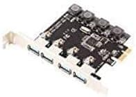 Superspeed 4 Ports 5G Mbps U3044 Expansion Card,USB 3.0 Super Fast 5G Mbps PCI Express(PCIe) for Desktop PC-Build in Self-Powered Technology-No Need Additional Power Supply