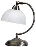 Elegant Designs Metal Modern Bankers Desk Lamp in Brushed Nickel