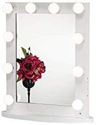 Toyswill Store White Hollywood Makeup Mirror,Lighted Vanity Mirror,Tabletop or Wall Mounted Cosmestic Mirror with LED Lights,Back Stage Beauty Mirror with 12 Free Dimmer Bulbs
