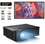 DOACE P1 HD 1080P Video Projector with Portable Screen 84" for Indoor Outdoor, Home Theater Projector Support USB SD Card VGA AV for Home Cinema TV Laptop Game Smartphone with Free AV Cable