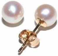 14k Yellow Gold Cultured Pearl Stud Earrings 5-5.5mm [Jewelry] Birthday Gift for Teen Girls
