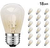 BRTLX Commercial Grade S14 11W Incandescent Bulbs Warm White 2700K E26 Base Indoor and Outdoor String Lights Replacement Bulb Pack of 18