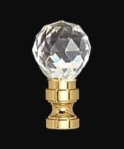 B&P Lamp® Crystal and Brass Finial, Tap 1/4-2F