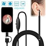 USB Otoscope-Ear Scope Camera, Upgraded 4.3mm Diameter Visual Ear Camera HD Ear Endoscope with Earwax Cleaning Tool and 6 Adjustable LED Lights for Android and Windows