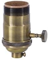 B&P Lamp® 3-Way Heavy Duty, Turned Brass Socket, Antique Brass Finish