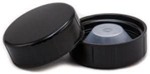 Black PolyCone Lined Lids for 32oz Amber Boston Round Growler Bottles - Set of 24