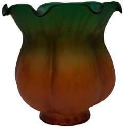 Amber/Green lily Lamp Shade, BY ACK 71001