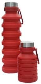 Kaybe Supplies Silicone Collapsible Foldable Water Bottle 550ml or 18oz (Red)