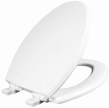Elongated Wood Core Whisper Close Toilet Seat, White
