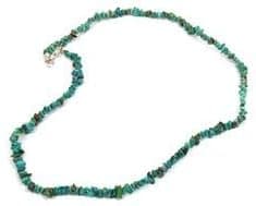 CrystalAge Chinese Turquoise Gemstone Chip Necklace with Clasp