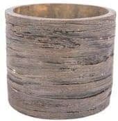 Swan Creek Weathered Small Round Wood Pottery Gingerbread Candle