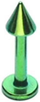 16g Green Titanium Anodized Over Surgical Steel Spike Tragus Earring Labret Monroe Stud Lip Ring Body Jewelry Piercing 16 Gauge 5/16" Nemesis Body Jewelry™