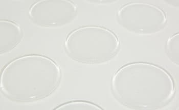 Self-Adhesive Rubber Feet Thin Clear Cylindrical Bumpers 1.23" x 0.10" (16)