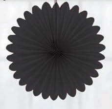 zorpia® 10" Mini Hanging Fan, Tissue Paper Decorative Fan, Party Decorations for Weddings, Birthday Parties, Baby Showers and Nursery Decor Set of 6 (Black)
