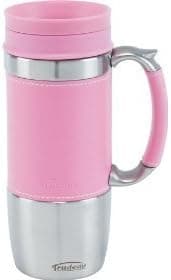 Executive Leather Travel Mug - Pink