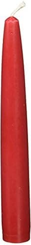 Higlow Dripless Taper Candles 6" Inch Tall Wedding Dinner Candle Set of 12 (Red)